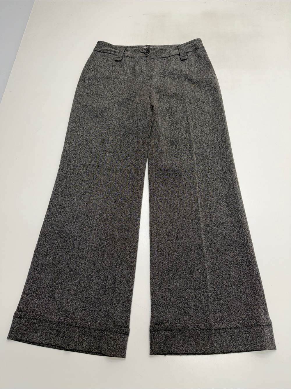 CABI Women’s 8 Gray Black Herringbone Wide Leg Pant